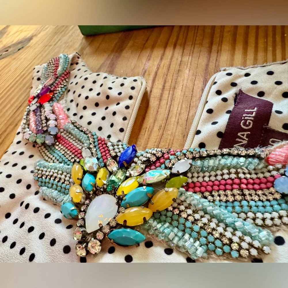 Rhinestone accented Arnala Maxi Dress Ranna Gill for Anthropologie 10 - Picture 4 of 6